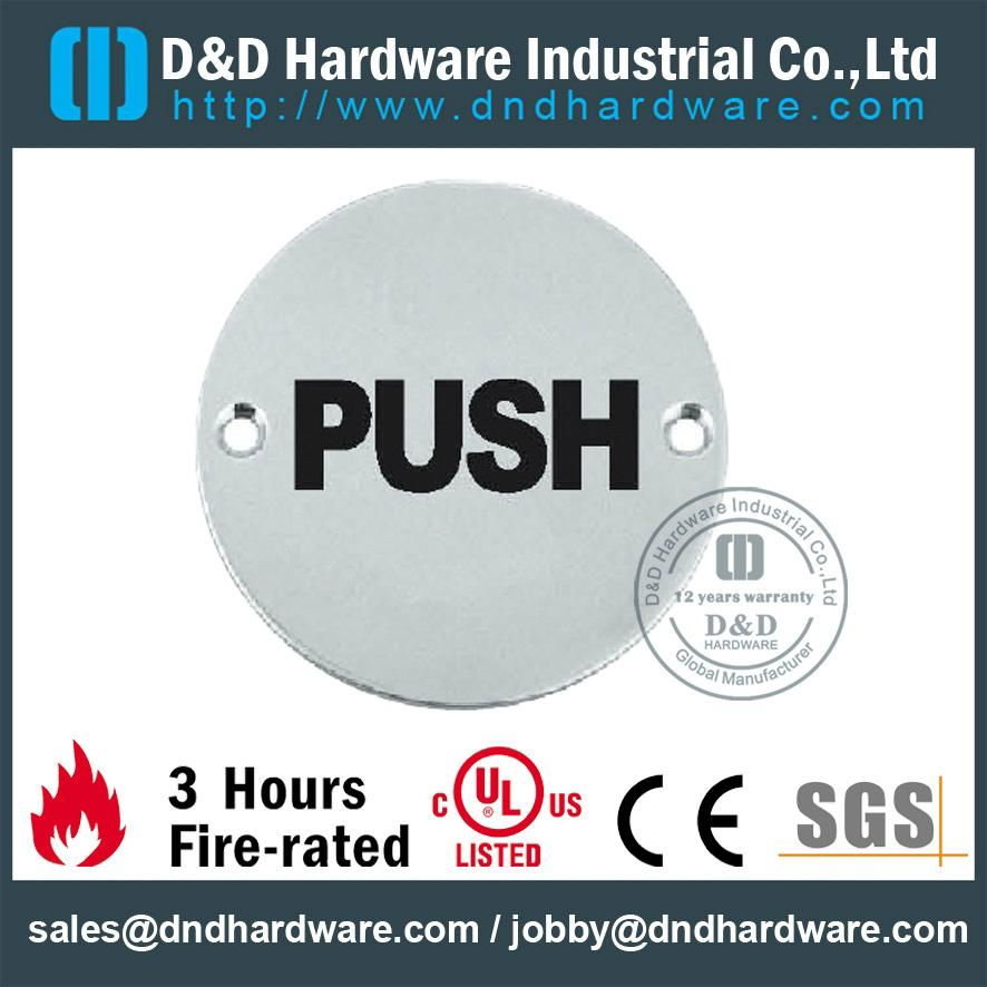 PUSH circular sign plate