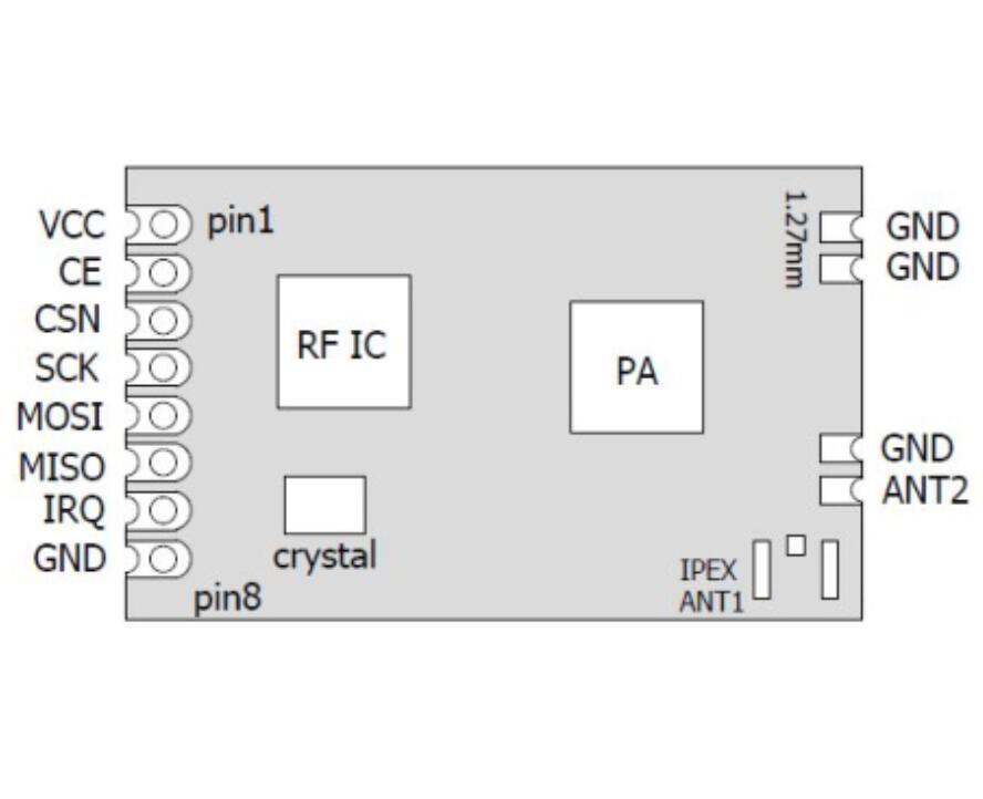 High-power 2.4G Transceiver Module with nRF24L01P RF Chip 5