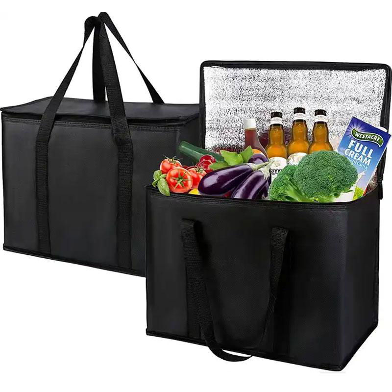 Reusable Thermal Insulated Cooler Bag Grocery Cool Carry Non Woven Lunch Cooler 