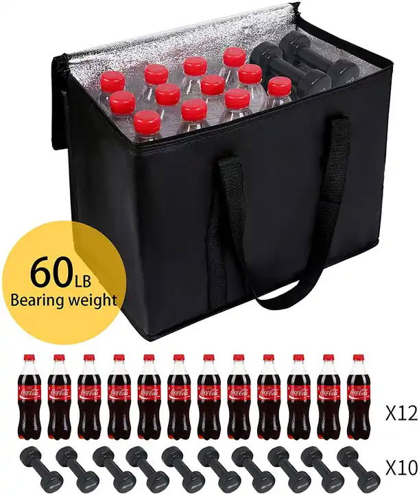 Reusable Thermal Insulated Cooler Bag Grocery Cool Carry Non Woven Lunch Cooler  4