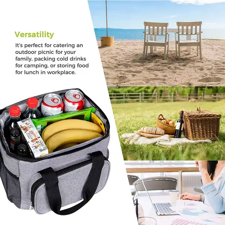 Custom Printed Portable Large Insulated Tote Bag Thermal Lunch Cooler Bag 5