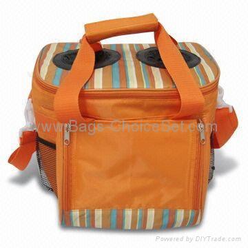 Striped Cooler Bag with Mesh Pockets 2