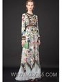 Ladies Fashion Long Sleeve Embroidery Party Evening Dress