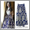 Wholesale Girl's Designer Fashion Cotton Printed Long Maxi Skirt