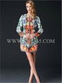 China Wholesale Spring Women Fashion Long Sleeve Vintage Floral Printing Coat