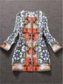 China Wholesale Spring Women Fashion Long Sleeve Vintage Floral Printing Coat