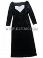 Women Fashion Black Velvet Elegant Long Party Dress China Manufacture