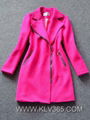 Ladies Fashion Designer Winter  Wool Long Coat Wholesale