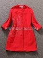 High Quality Women Clothing Fashion Winter Red  Wool  Long Plus size Coat