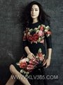 Latest Dress Designs Women Long Sleeve Cotton Flower Celebrity Dress Wholesale