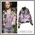 New Fashion Women Spring Jacket Design Short Floral Bomber Jacket  wholesale