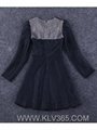 New Fashion Design Women Long Sleeve Embroidered Party Dress Wholesale 
