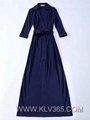High Quality Ladies Fashion Wrap Belted Long maxi Dress China Wholesale