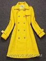 Ladies Fashion Trendy Autumn Winter Double Breasted Wool Long Trench Coat