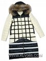 High Quality Designer Fashion women Winter Duck Down Mink Fur Hood Long Jacket