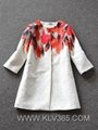 Spring Autumn Women Fashion Design Printed Cotton Plus Size Coat