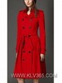 High Quality Women Clothes Designer Fashion Double Breasted  Long Trench Coat 
