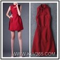 Latest Dress Design Ladies Red Sleeveless Celebrity Boutique Dress