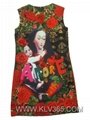Wholesale Ladies Flower Printed Summer Sleeveless Dress