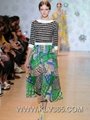 Spring Summer Fashion Ladies Elegant Printed Silk Long Maxi Dress