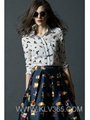 Designer Women Fashion Blouse Chiffon Vintage Floral Printed Long Sleeve Shirt