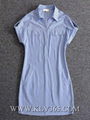 High Quality Women Clothing Fashion Striped Casual Shirt Dress for Summer 3