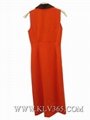 High Quality Designer Clothing Women Fashion Red Low V Neck Sexy Party Dress
