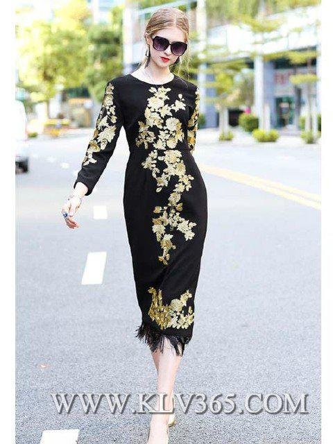 Latest Dress Design Women Fashion Embroidery Long Party Prom Dress 2