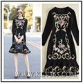 Latest Fashion Dress Design Women  Embroidered Party Prom Dress China Wholesale