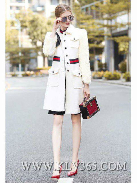 New Designer Women Fashion Winter  Wool Long Jacket 2