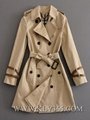 European Fashion Designer Women Ladies Winter Double Breasted Long Trench Coat