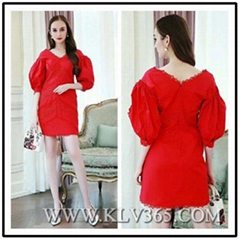 Wholesale Women Brand Fashion Clothing Red Celebrity Festive Party Dress