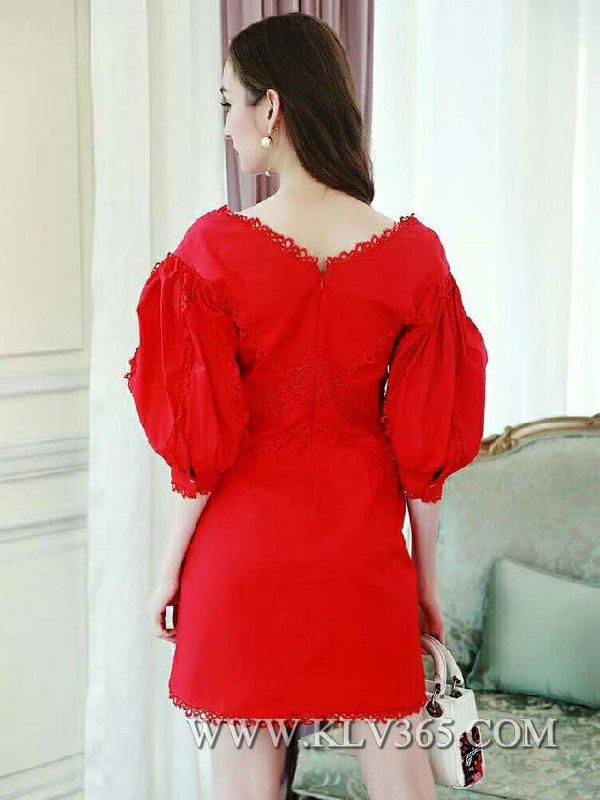 Wholesale Women Brand Fashion Clothing Red Celebrity Festive Party Dress  2