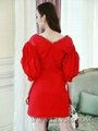 Wholesale Women Brand Fashion Clothing Red Celebrity Festive Party Dress 