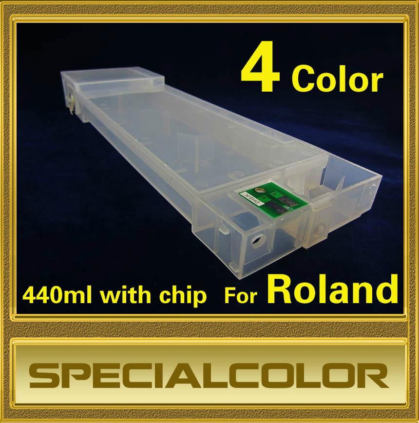 Refillable ink cartridge with chip for Roland Printer 2