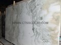 Straight white marble slab and tile