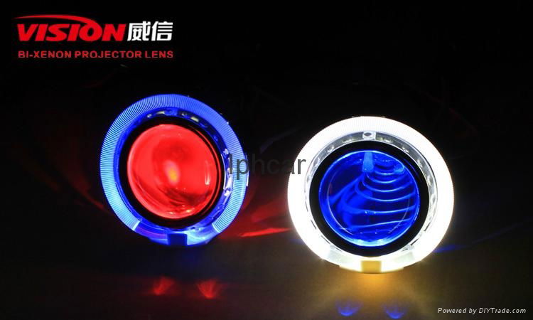 HOT sale Chinese xenon projector lens 7 colors led DRLwith led angel eyes 3