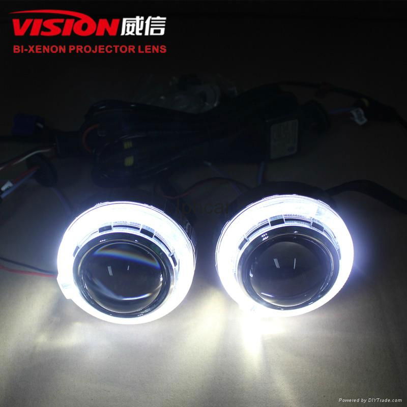 HOT sale Chinese xenon projector lens 7 colors led DRLwith led angel eyes 2