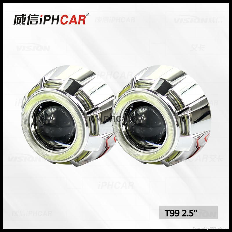 2.5 inch xenon projector lens with COB double halo rings kits for Car headlight