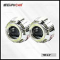 2.5 inch xenon projector lens with COB double halo rings kits for Car headlight