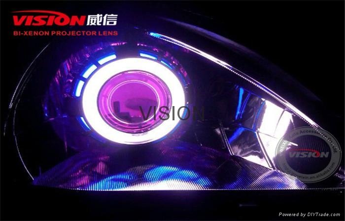 Vision Super bright bi- Xenon bulb CCFL  Dual Angel Eyes Projector Lens kits  4