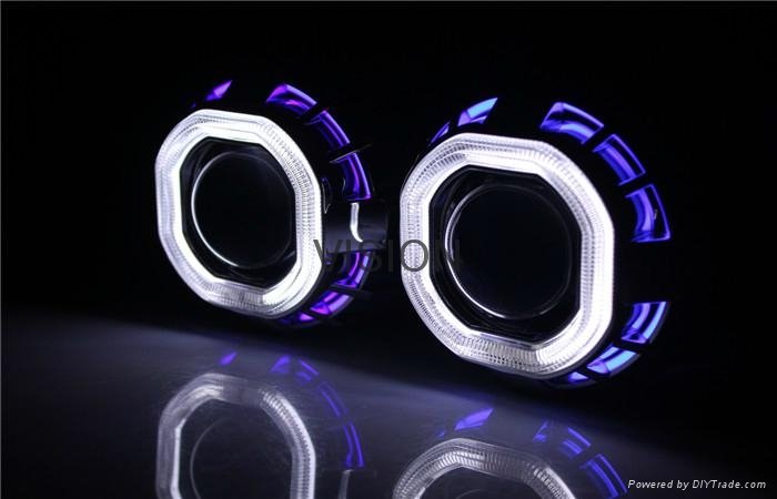 Wholesale China Hid projector lens CCFL square halo rings car headlight 2