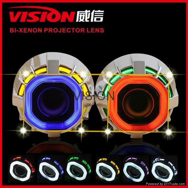 Wholesale China Hid projector lens CCFL square halo rings car headlight