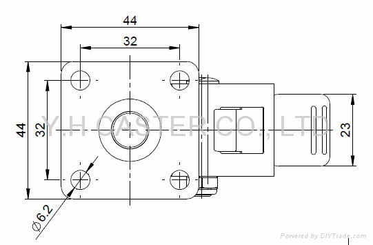 23 Series 2723 Nylon Caster (Plate with Brake) 5