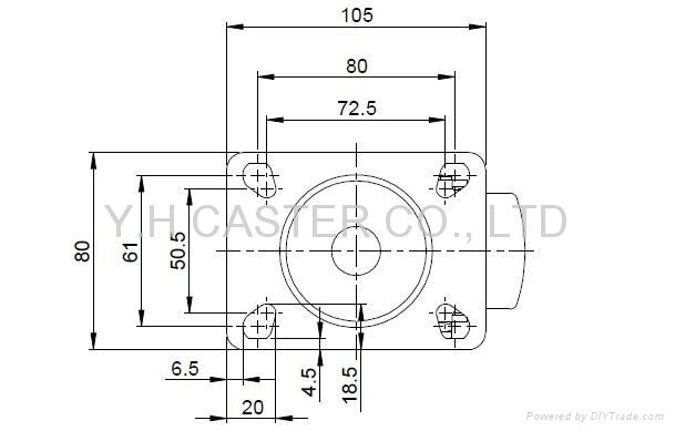 48 Series 3x2 Dual PU Wheel Machine Caster 5