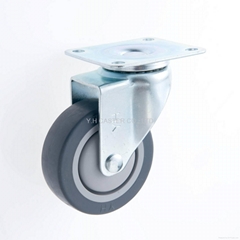 25 Series 3x1 TPR Caster (Grey) (Plate w/o Brake)