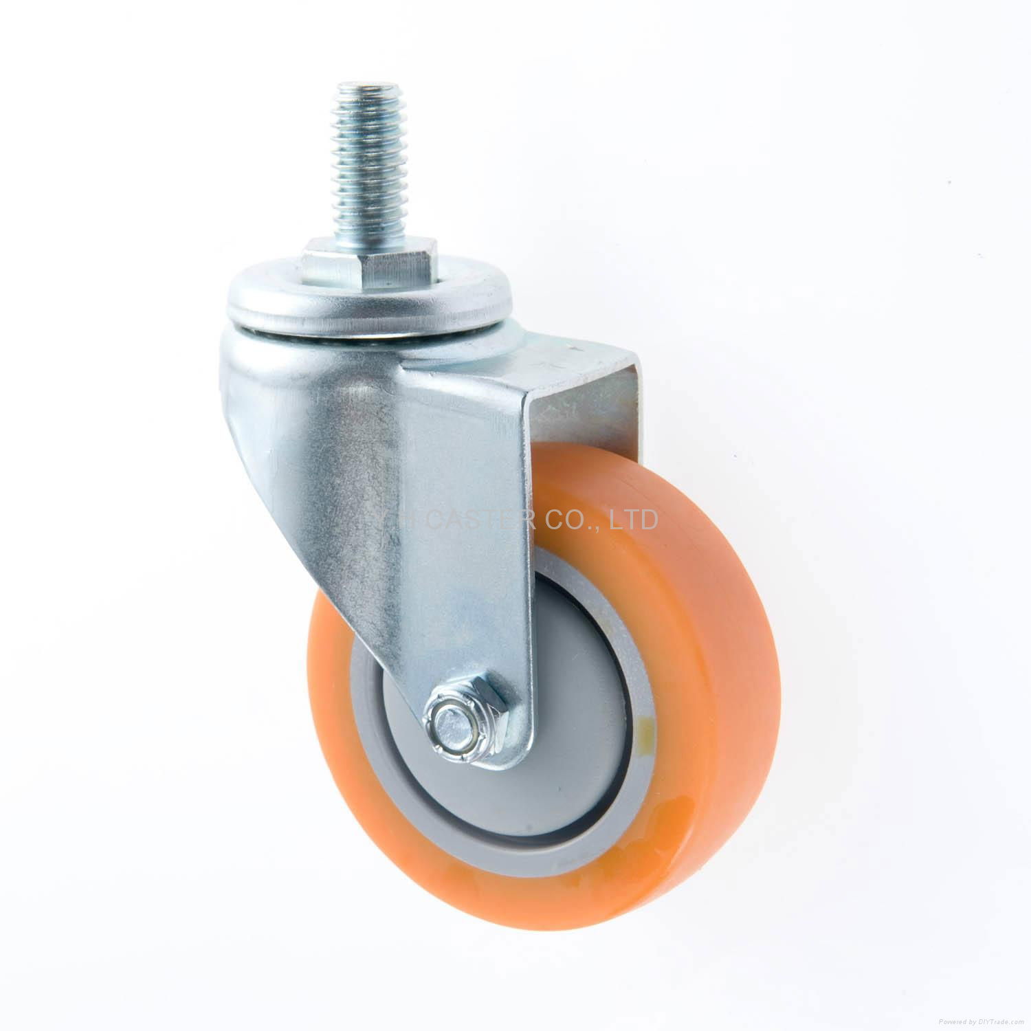 25 Series 3x1 TPR Caster (Orange) (Threaded Stem w/o Brake) 3