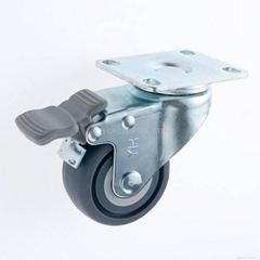 25 Series 2.5" TPR Caster (Plate with Brake)