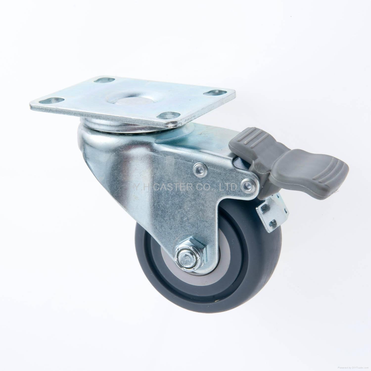 25 Series 2.5" TPR Caster (Plate with Brake) 2