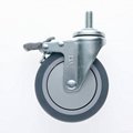 25 Series 4x1 TPR Caster (Threaded Stem with Brake) 2